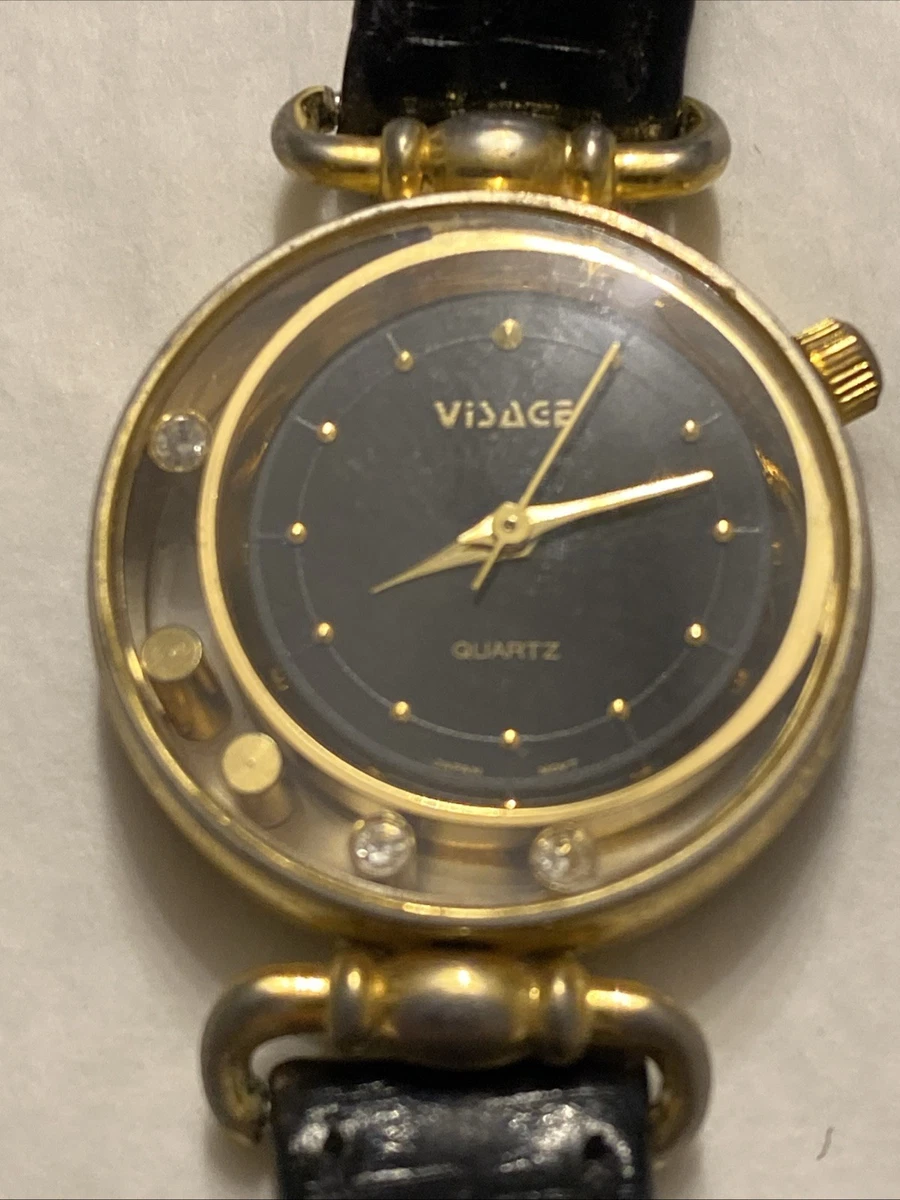 VISAGE Curvex Swarovski Crystal Watch Visage Tank Watch With Swarovski Crystals NEW BATTERY | eBay main image 2