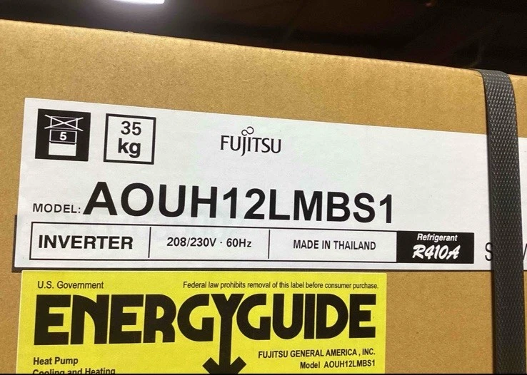 Bomba de calor externa Fujitsu Airstage 12K BTU montagem na parede condensador. Novo em folha! - Imagem 3 de 4