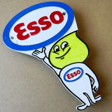 ESSO MAX Gusseisen Schild SCHWER Motor Öl Benzin Tankstelle Oil Drop Man PERFEKT