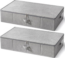 2-Pack under Bed Storage Containers with Lids, 6.7" Low Profile under Bed Organi