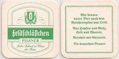 Feldschlößchen Pilsner - old beer mat ''purity bid from 1516''