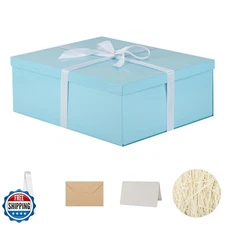 Extra Large Gift Box with Lid 17x13x6 Inches, Blue Gift Boxes for presents Pa