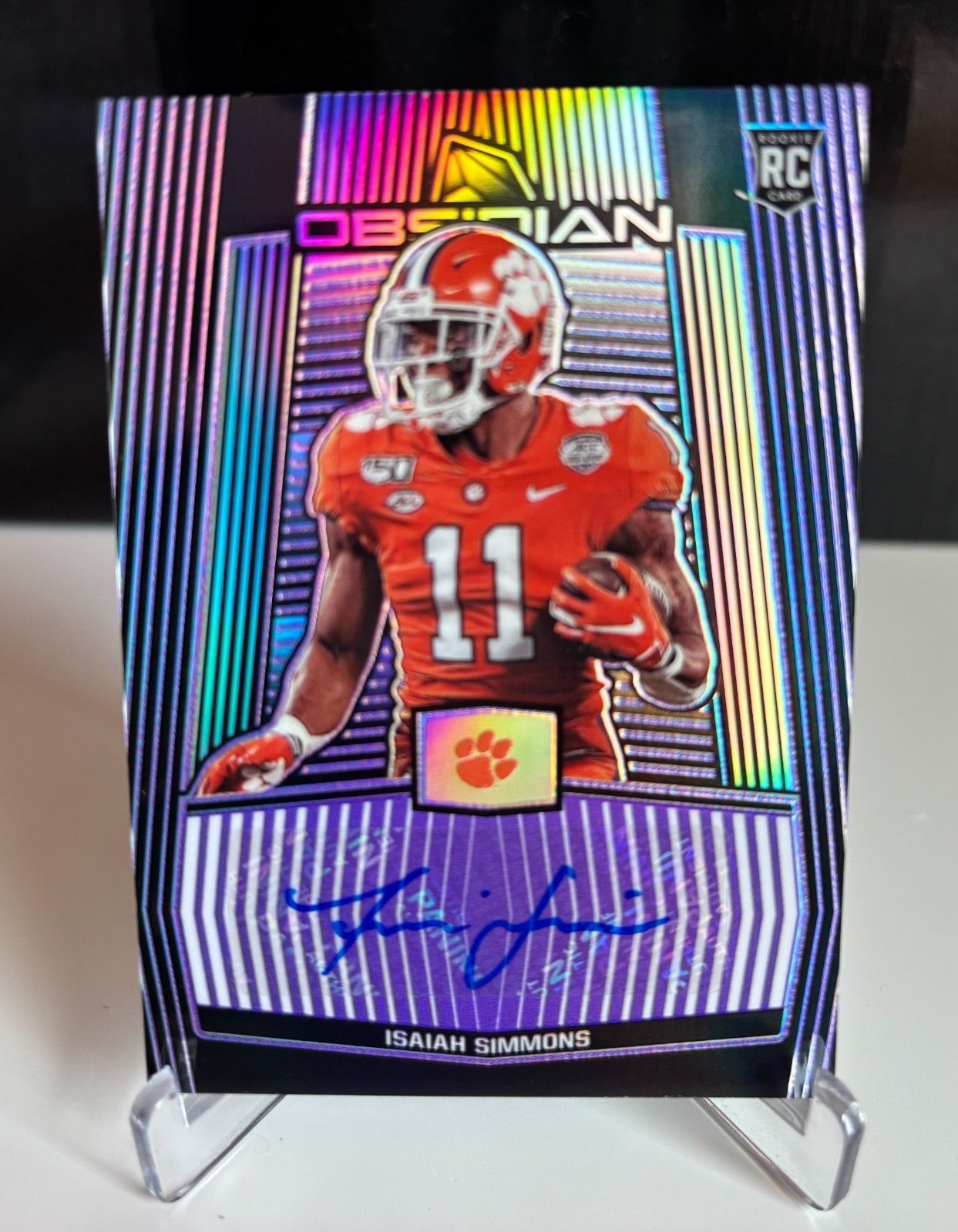 Isaiah Simmons Panini Chronicles Draft Picks Crown Royale #7 Signature-Purple