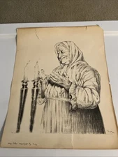Lithograph Titled “Blessing Candles” By Ivan Sors 
