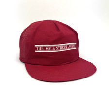Vintage The Wall Street Journal Hat All Red Mesh Trucker Snapback Cap USA Made