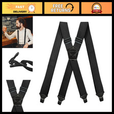 Airport-Friendly Hidden Suspenders for Men - 1.5 Inch, No-Buzz Plastic Clips, Bi
