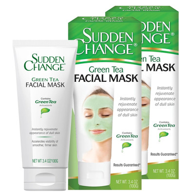Sudden Change Green Tea Facial Mask   Diminish Wrinkles, Puffiness & More 3.4oz
