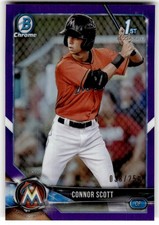 2018 Bowman Draft Connor Scott Chrome Purple Refractor #/250 #BDC-158