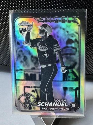 2024 Topps Chrome Update Nolan Schanuel Debut RC Negative Refractor Angels