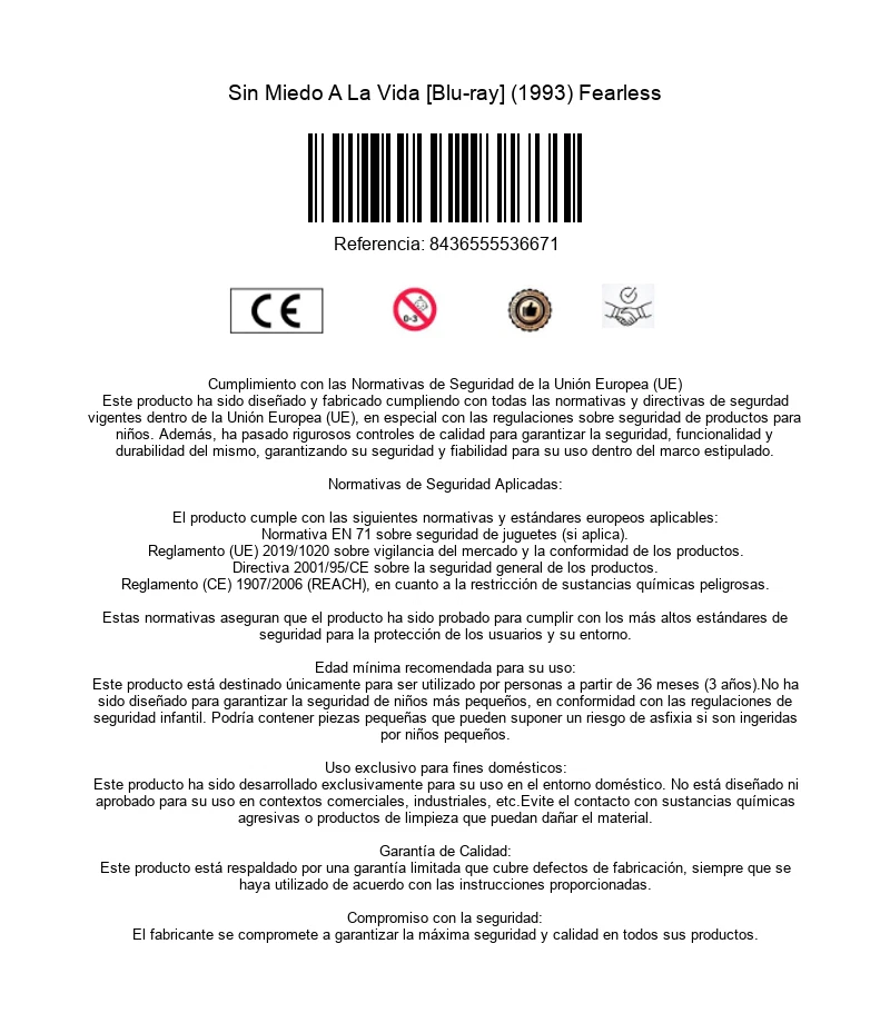 Sin Miedo A La Vida [Blu-ray] (1993) Fearless - Imagen 3 de 3