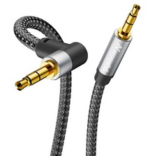 AUX Cord 6ft,3.5mm Stereo Audio Cable 90 Degree Nylon Braided 3.5mm Male