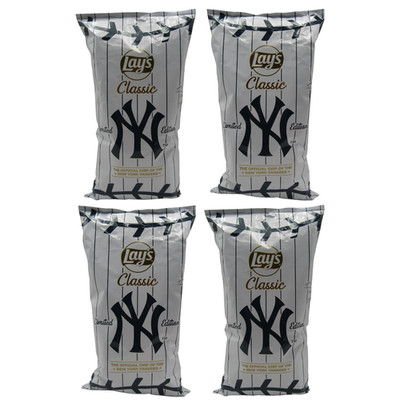 NY Yankees Lays Classic Limited Edition Potato Chips Lot Of (4) 8 Oz Bags RARE
