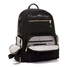 Women Voyageur Backpack Carson Black Nylon & Leather Ladies' Casual Bag