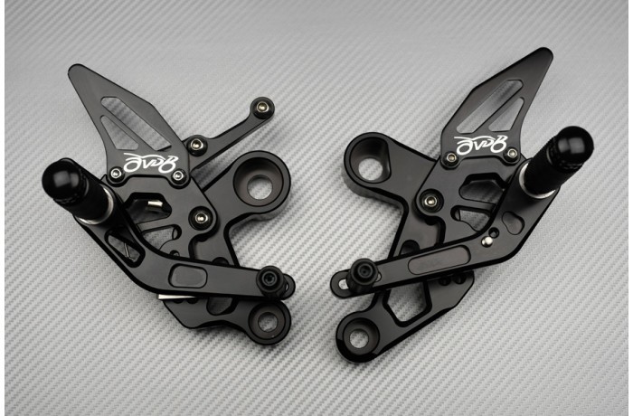 Commandes reculées réglables vertes pour Yamaha MT-09 2013-2016 - 2