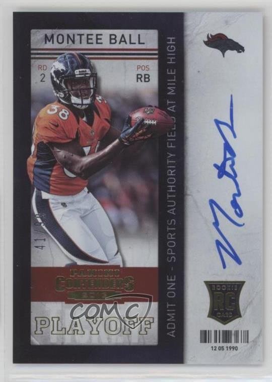 2013 Panini Contenders Playoff Ticket 41/99 Montee Ball #229 Rookie Auto RC 5ov