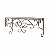 Wrought-Iron Shelf Antique Gray Rustic Wall Shelf Ornate