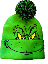 Dr. Suess - The Grinch Beanie Hat Bright Green Made in 2024 NWOT Unisex