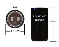 815-970 MFD 165 VAC motor start capacitor