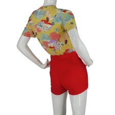 Vintage 70s Boho Floral High Waist Denim Shorts 24