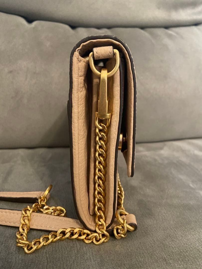 Tory Burch Shoulder Bag Chain Wallet Leather Beige Women's From Japan thumbnail 19