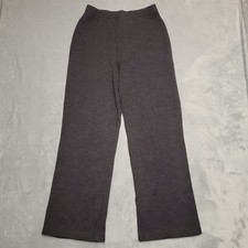 St John Collection Pants Womens 10 Gray Knit Marie Gray Classic Luxury Made USA