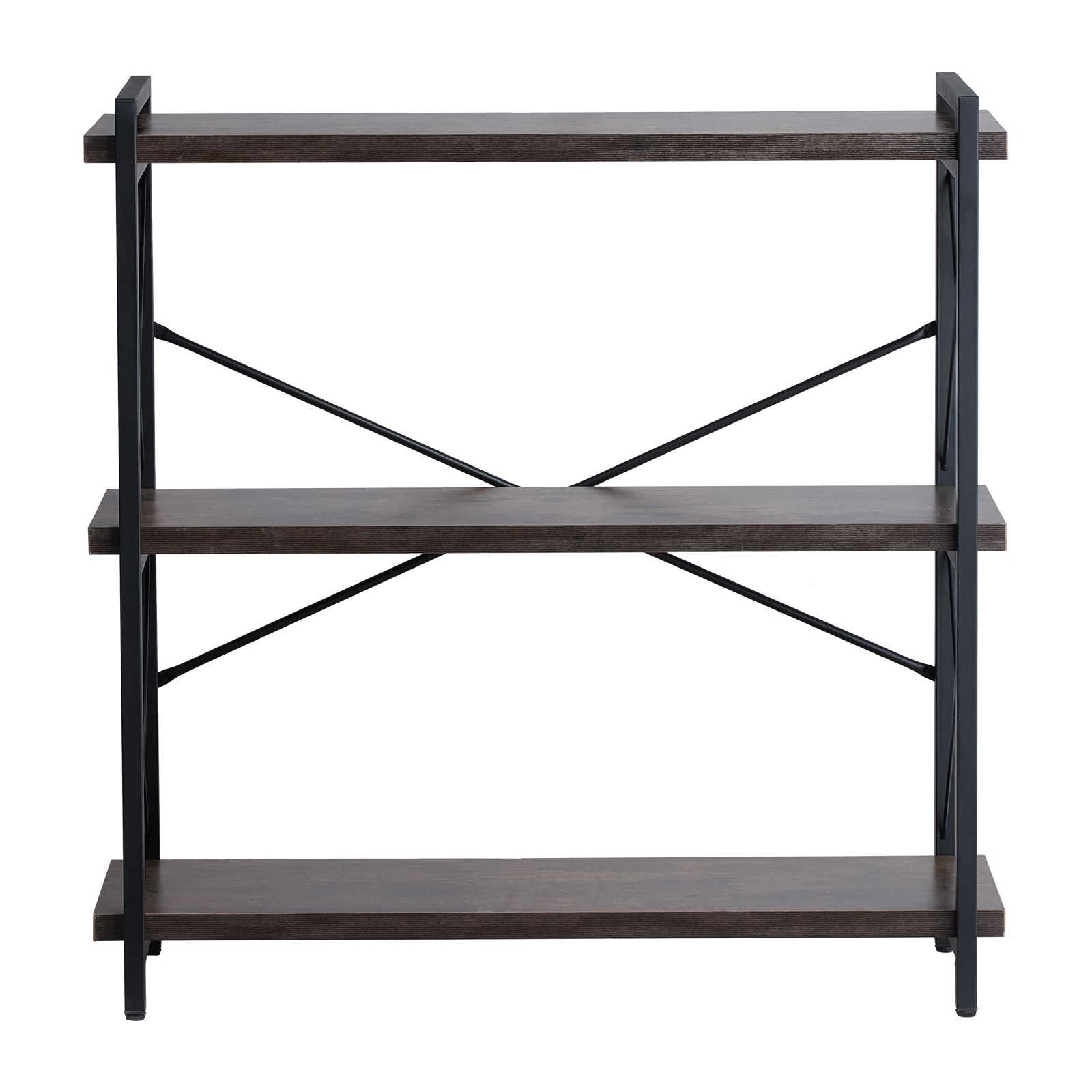 Uimoso Metal Bookshelf Rustic Bookshelf 3-Tier for Living room Bedroom & Office