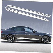Sports Racing Strip Stickers for Car Body Door Side Stripe Graphic Vinyl White