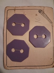 Vintage OCTAGON Buttons - Purple