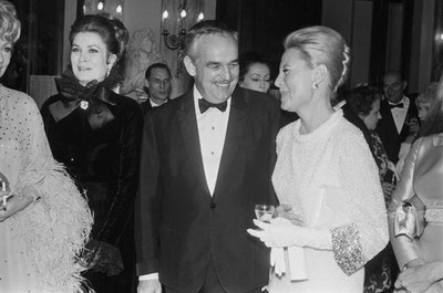 Grace Kelly Prince Rainier Michele Morgan at the Monaco Television- Old Photo 1