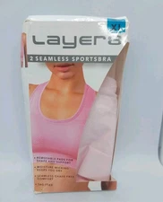 Layer 8 Sports Bra Light Pink Athletic Gym Women's Size XL (1)