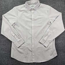 Mizzen Main Shirt Mens Large White Navy Check Leeward Performance Stretch Office