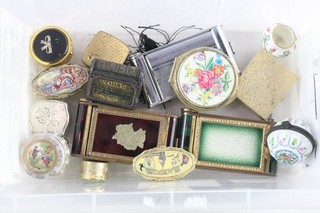 Vintage Compacts & Trinket Boxes Inc Porcelain Brass Floral Micro Mosaic Job Lot