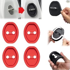 4 Pcs Silicone Door Latches Protective Cover - Door Lock Cover Prot Color: Red