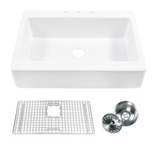 Thompson Traders KSRA-455FC 34" Farmhouse Single Basin Fireclay - White