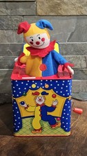 Vintage Schylling Clown Jack in the Box Musical Wind Up Metal 1997 WORKING