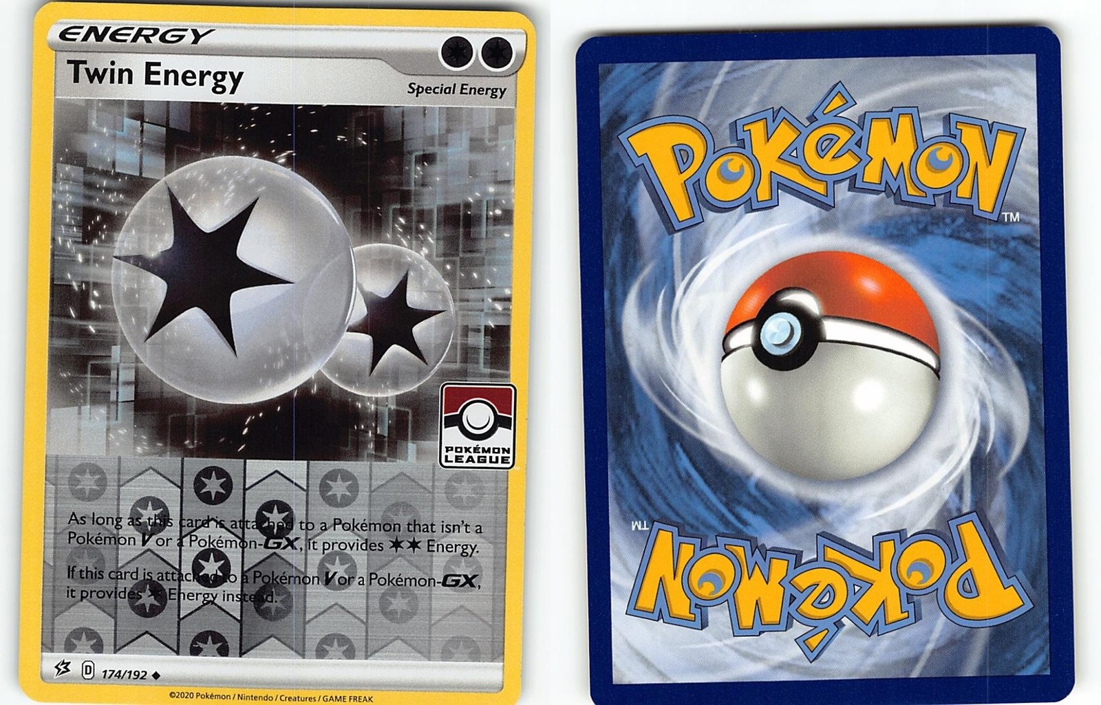 TWIN ENERGY 174/192 HOLOFOIL UNCOMMON LEAGUE & CHAMPIONSHIP CARDS POKEMON NM