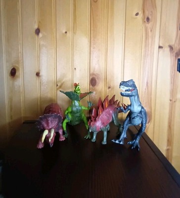 Kid Galaxy Lot of 4 Dinosaurs 2 Poseable & 2 W/ Electronic Sounds Eyes Light 