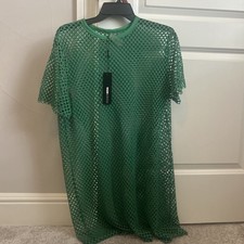 Women's Swimsuit Mesh Cover-Up Dress XL Green Fashion Nova