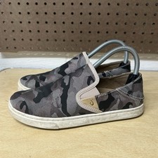 Olukai Pehuea Pa'i Shoes Womens Size 7.5 Pink Gray Camo Crashback Slip-On Loafer