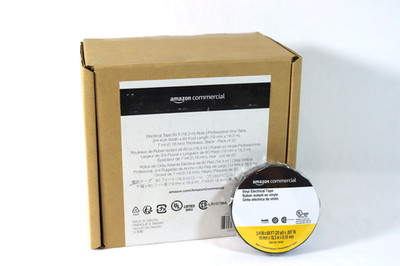 20 Pack Commercial Electrical Tape Black Vinyl, 3/4'' x 60ft, 20 Total Rolls NEW
