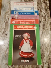 Lot Of 6 Vintage Fibre Craft Crochet Doll Clothing Pattern Leaflets 