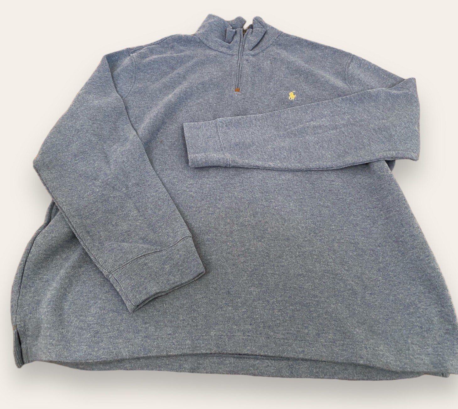 Polo Ralph Lauren maglione uomo XL blu 1 4 zip pullover cotone pony giacca casual