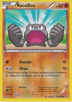Racaillou Reverse - XY2:Funken - 45/106 - Pokemon Karte Neu Französisch