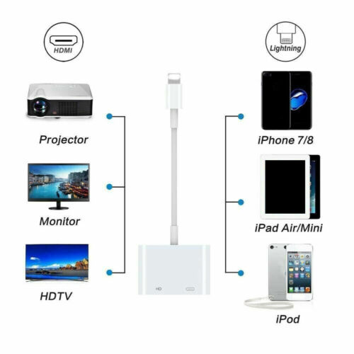 8 Pin Daten auf HDMI Digital AV Kabel Adapter für iPhone, iPad und iPod Modelle - Bild 10 von 10