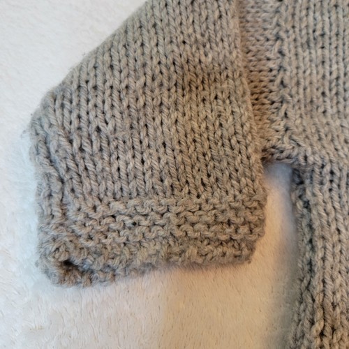 Handmade OOAK Girl's Grey Sweater Cats with Bows Cardigan Button Soft Loose Knit - Picture 5 of 14