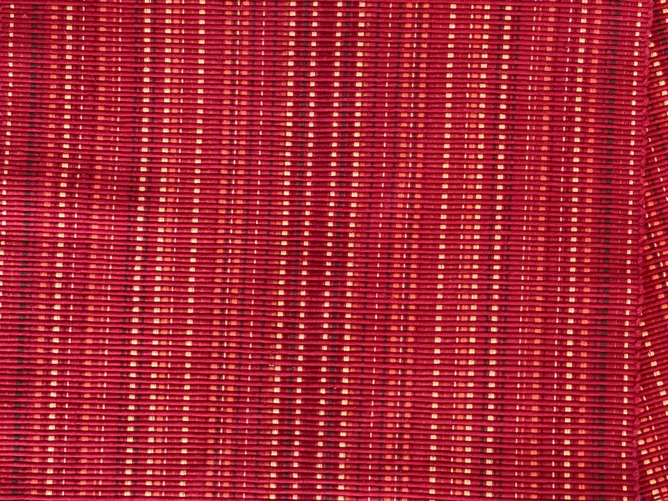 Juego de 7 manteles individuales rojos de algodón pesado a rayas multicolores India 17 1/4 x 13 1/2 Foto 3 de 4