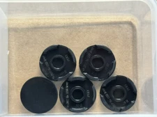 LEGO Parts - Black Tile, Round 2 x 2 with Bottom Stud Holder - No 14769 - QTY 5