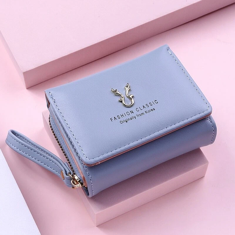 Billetera con broche hot sale