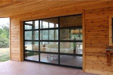 Full View Garage Door 12 ft By 8 ft Anodized Matt Black Frame With Clear Glass