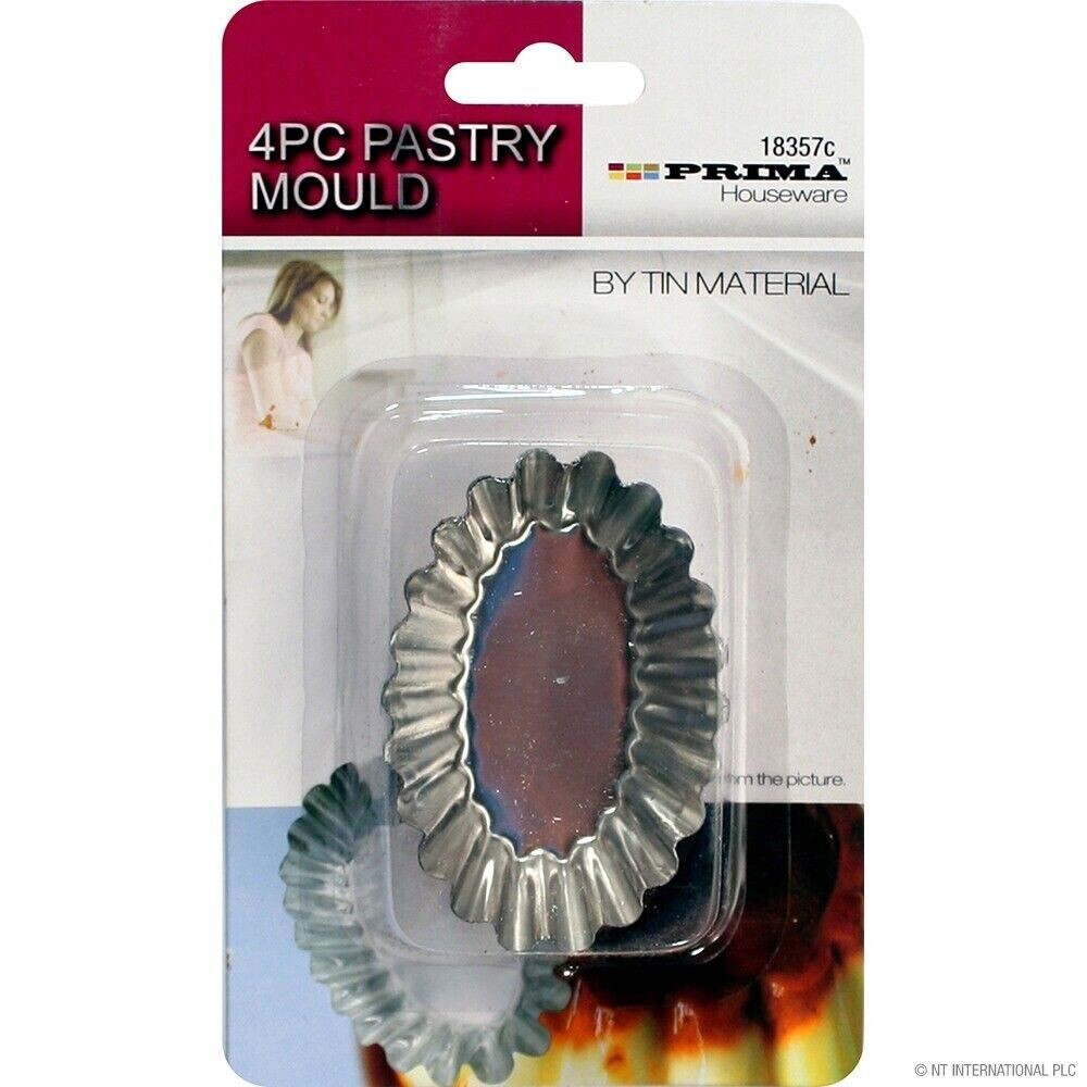 Pastry Mould Fluted Mini Pie Dish Cake Tins Oval Shape Prima